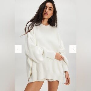 NWOT Free People Easy Street Tunic Sweater - White - Size XS